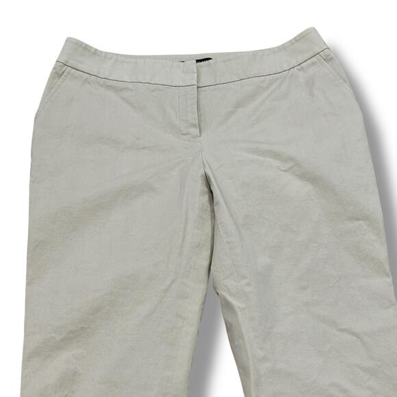 Lafayette 148 Size 4 Beige Cotton Chino Straight Leg Pants Stretch - Picture 3 of 5